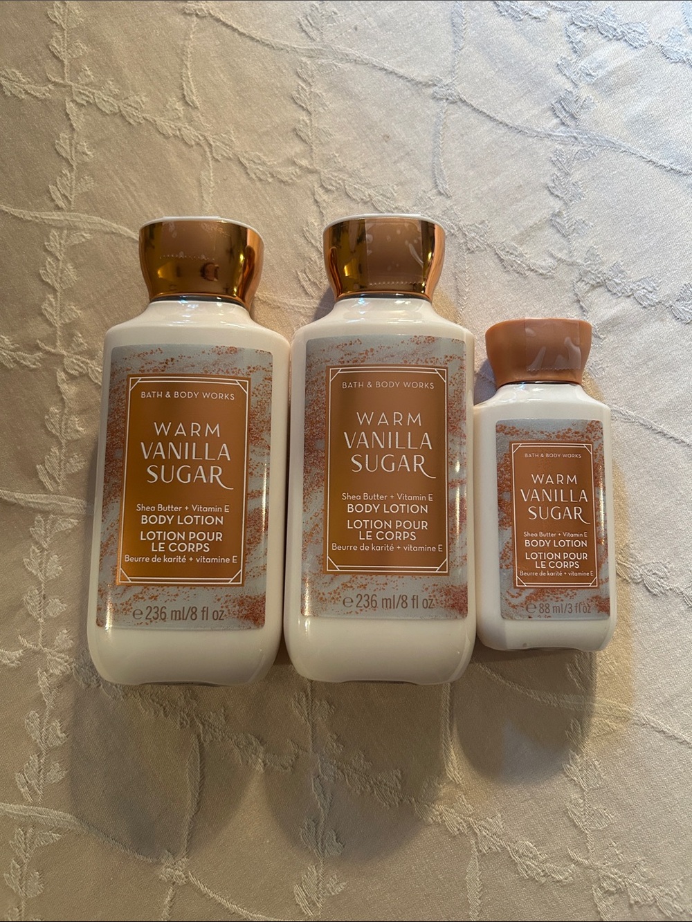 Warm Vanilla Sugar Lotions 2 Normal 1 Mini Bath And Body Works New Lot of 3